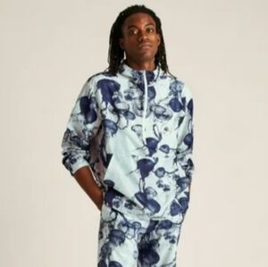 NWOT Bonobos Fielder Navy/Light Blue Lightweight Ripstop Anorak Jacket Size M